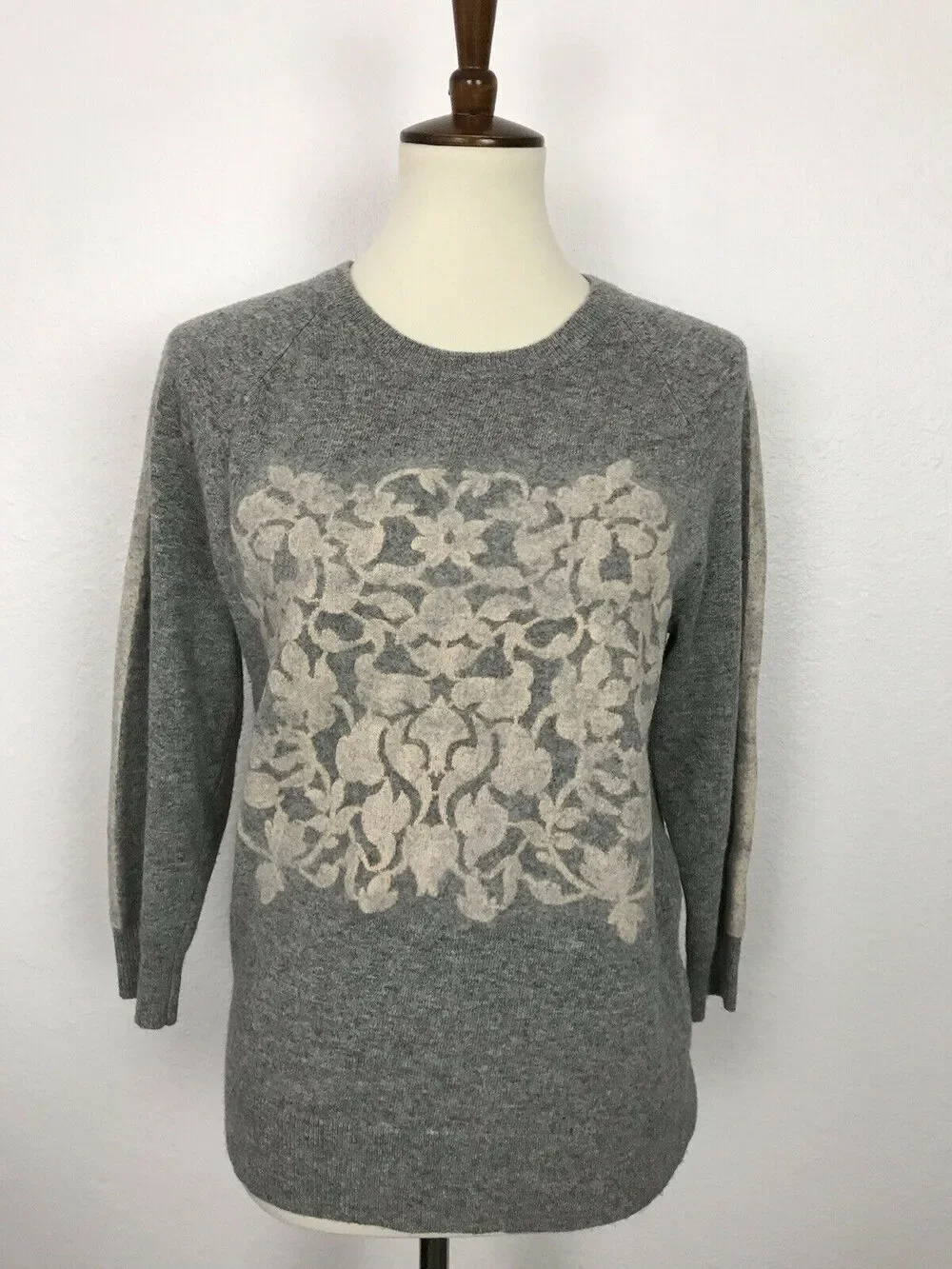 J. Crew Pullover Stripe Print Sweater Wool Cashmere